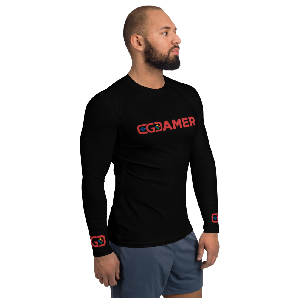 L/S Rash Guard T-Shirt with "Gamer" and "Controller" Designs