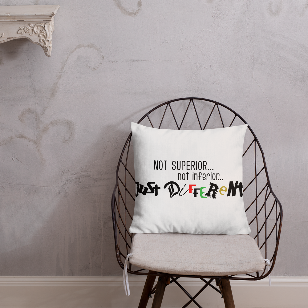 Premium Pillow with "Just Different" Design