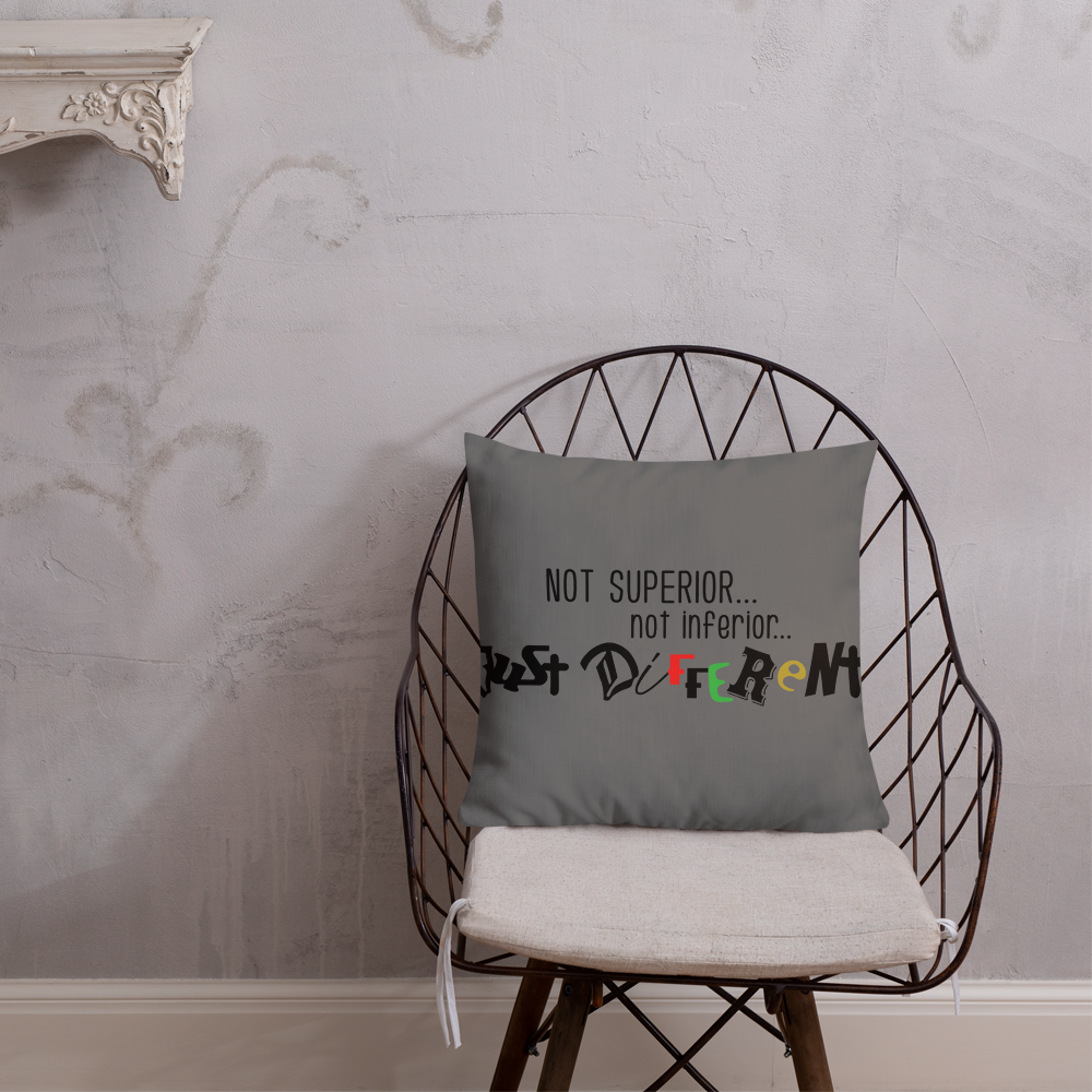 Premium Pillow with "Just Different" Design