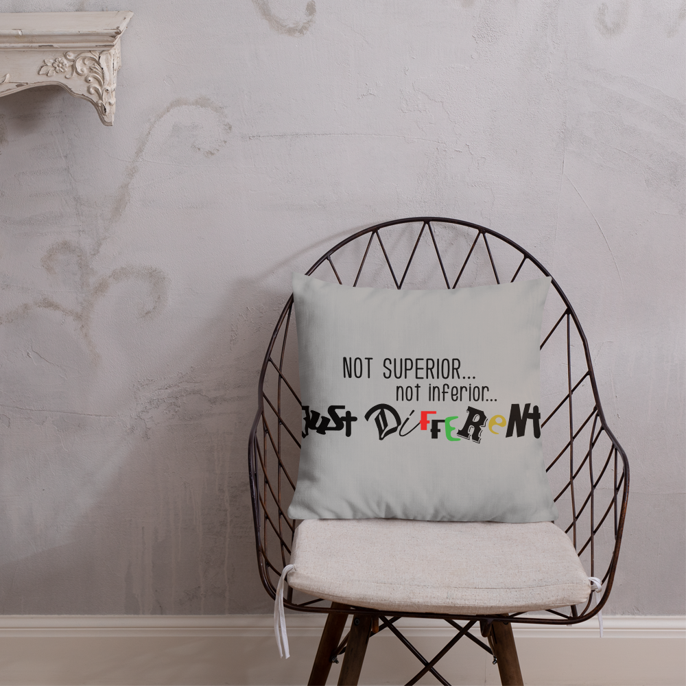 Premium Pillow with "Just Different" Design