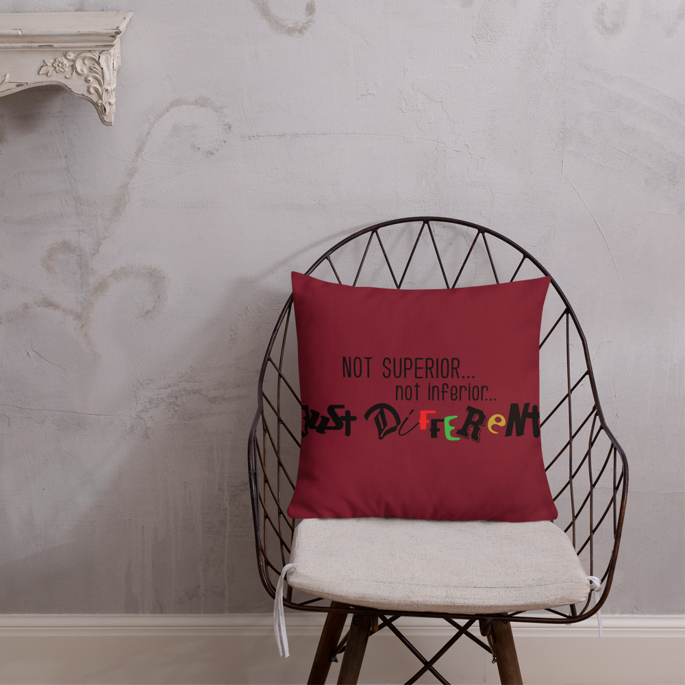 Premium Pillow with "Just Different" Design