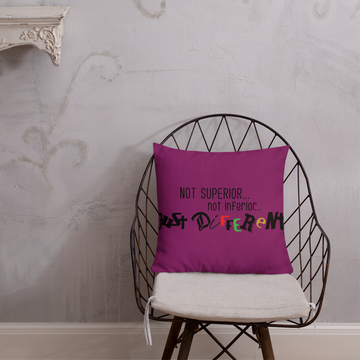 Premium Pillow with "Just Different" Design