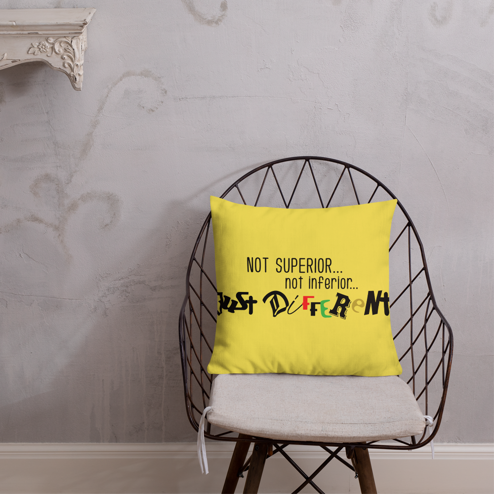 Premium Pillow with "Just Different" Design