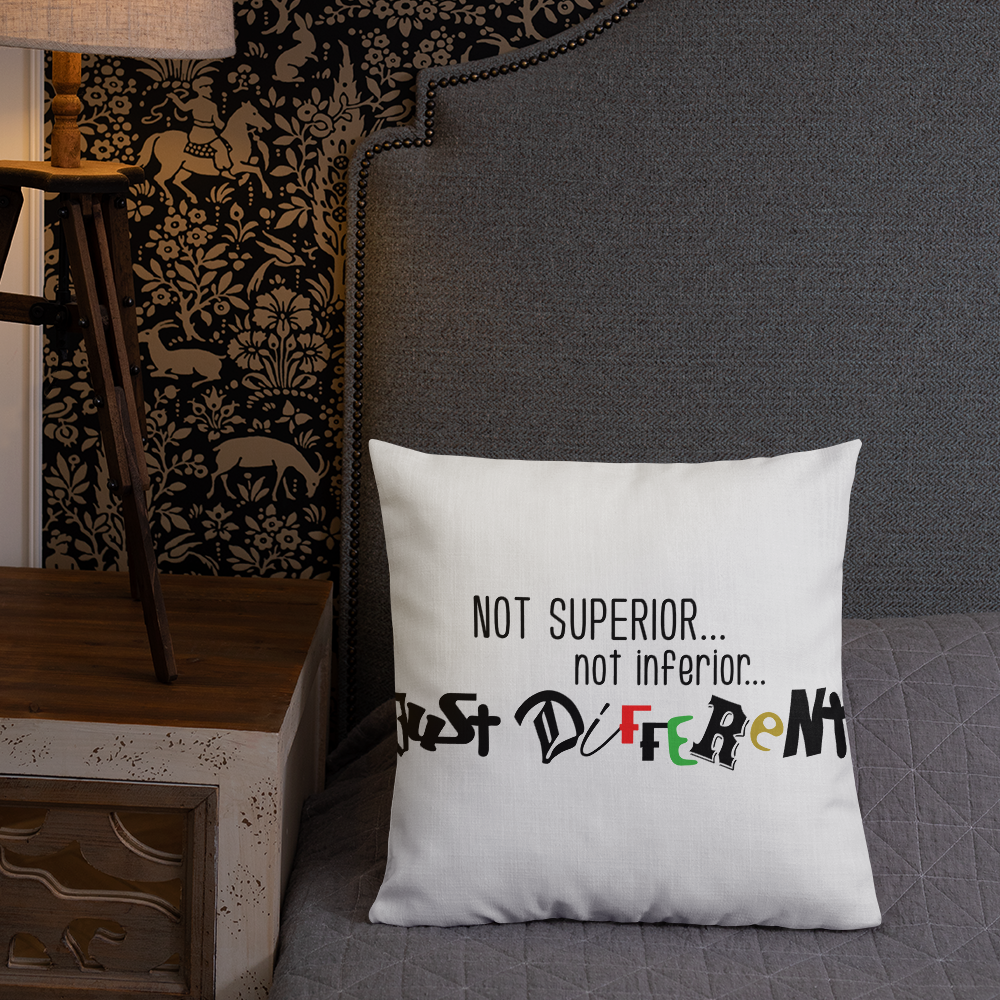 Premium Pillow with "Just Different" Design