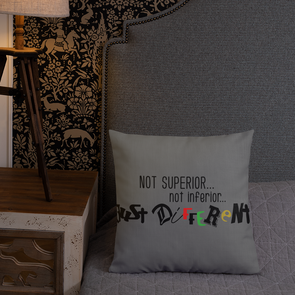 Premium Pillow with "Just Different" Design