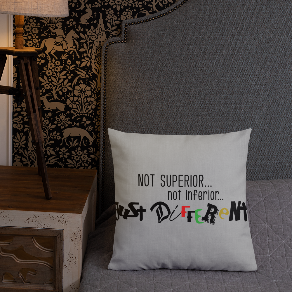 Premium Pillow with "Just Different" Design