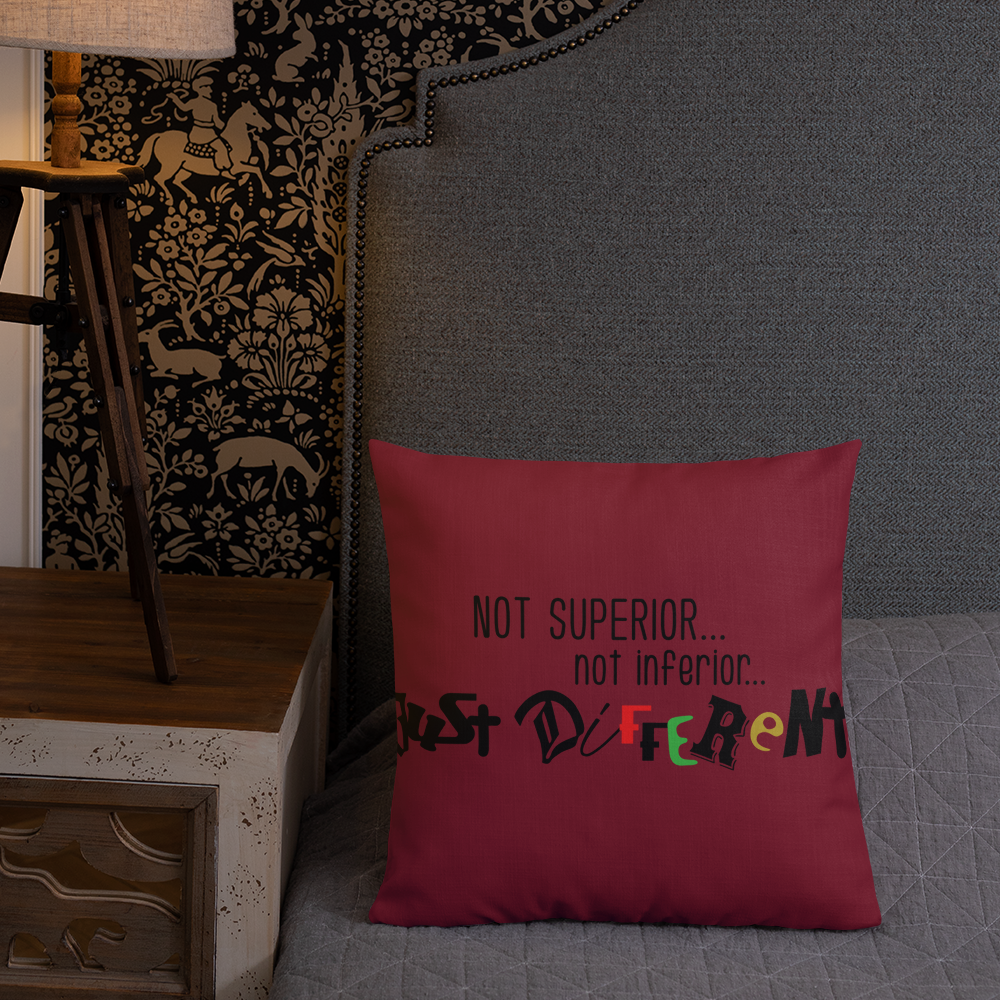 Premium Pillow with "Just Different" Design