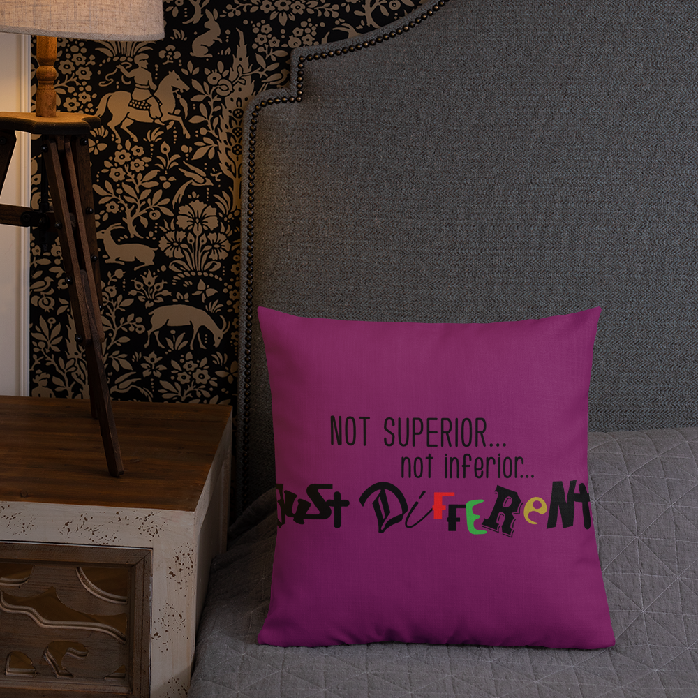 Premium Pillow with "Just Different" Design