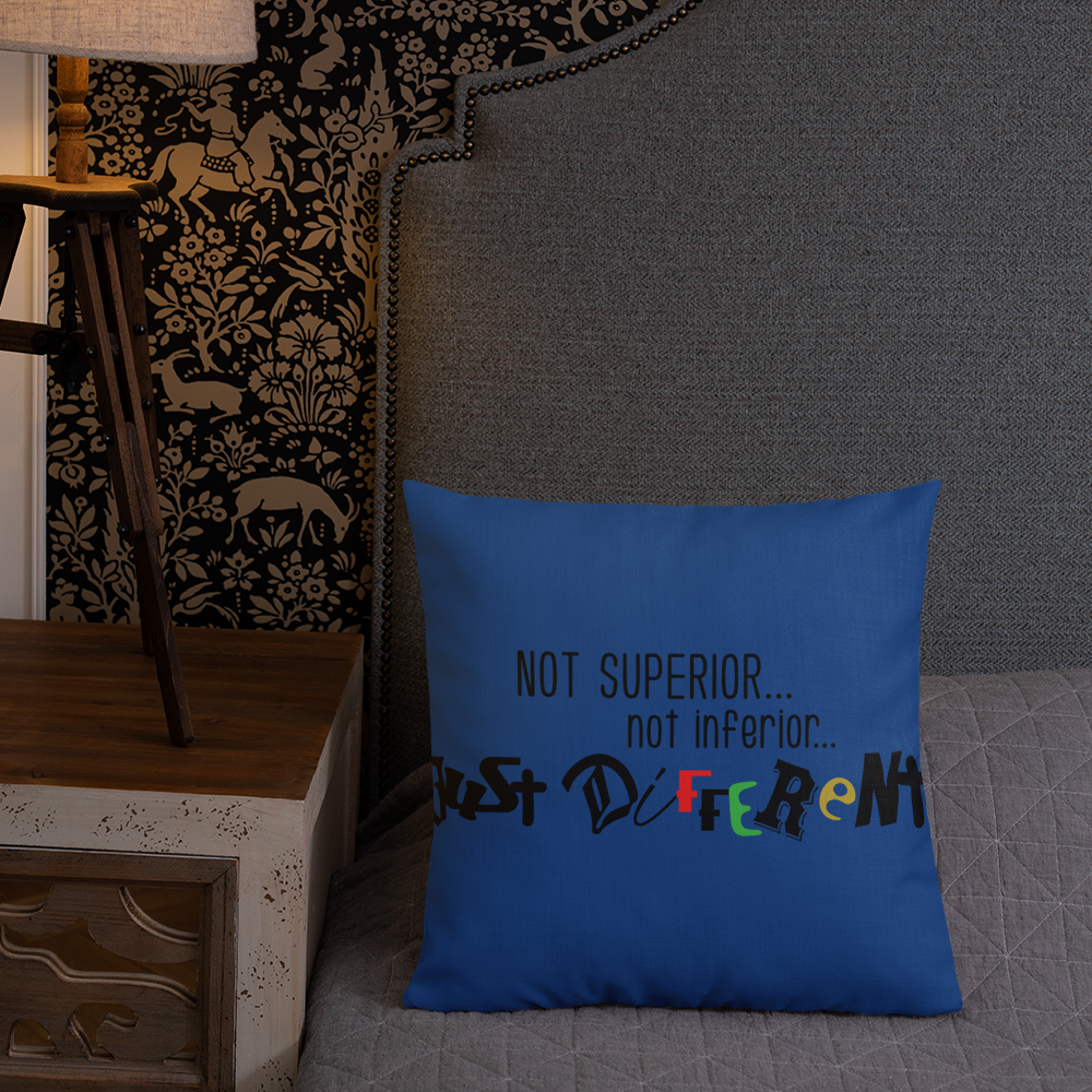 Premium Pillow with "Just Different" Design