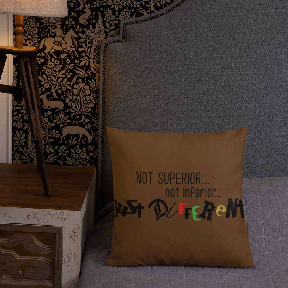 Premium Pillow with "Just Different" Design