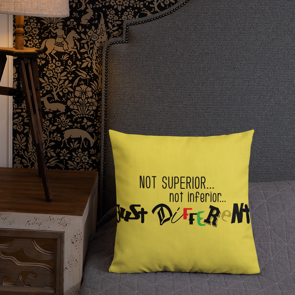 Premium Pillow with "Just Different" Design