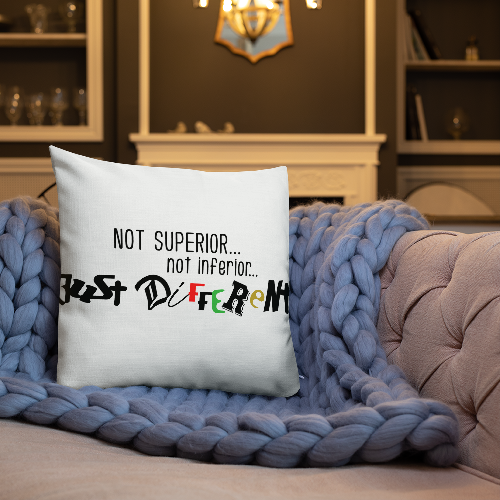 Premium Pillow with "Just Different" Design