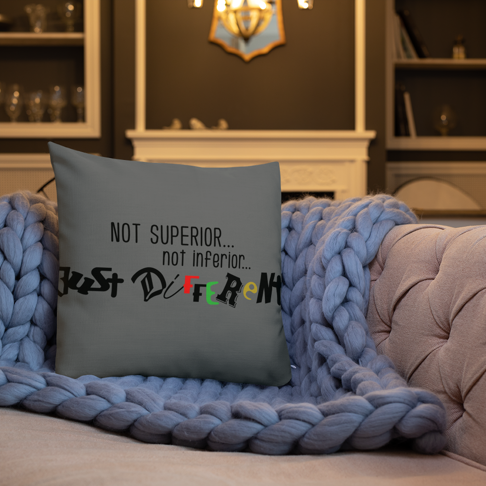 Premium Pillow with "Just Different" Design