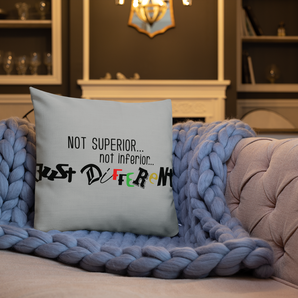 Premium Pillow with "Just Different" Design