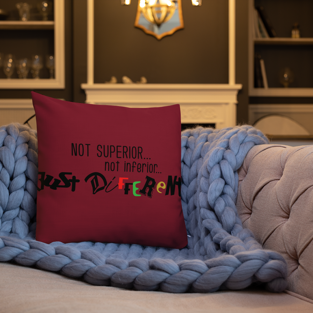 Premium Pillow with "Just Different" Design