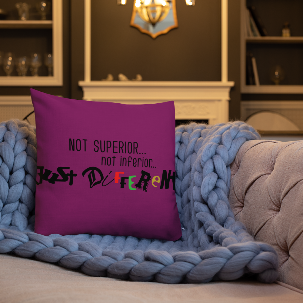 Premium Pillow with "Just Different" Design