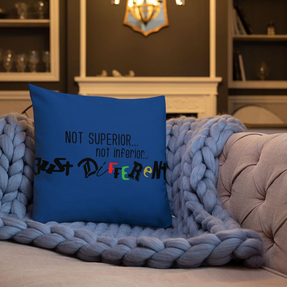 Premium Pillow with "Just Different" Design
