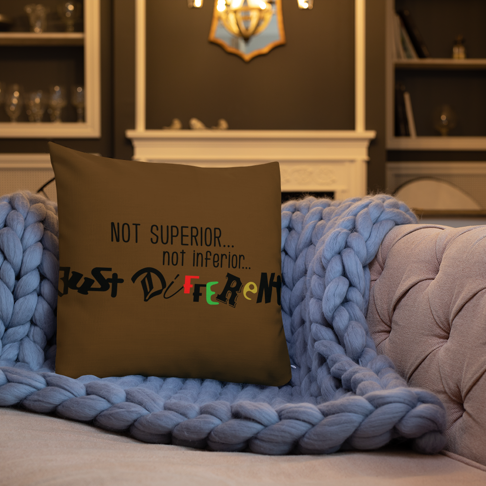 Premium Pillow with "Just Different" Design