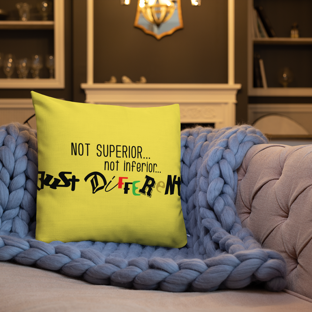 Premium Pillow with "Just Different" Design