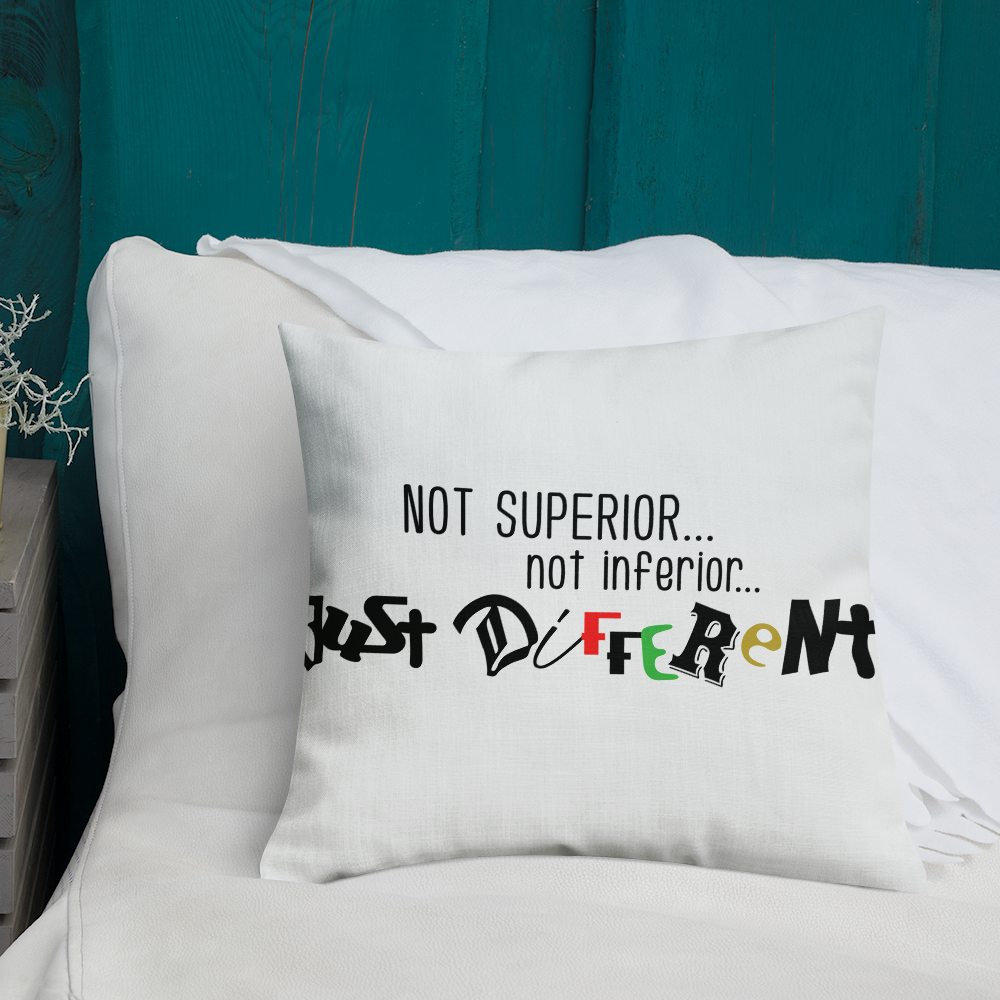 Premium Pillow with "Just Different" Design