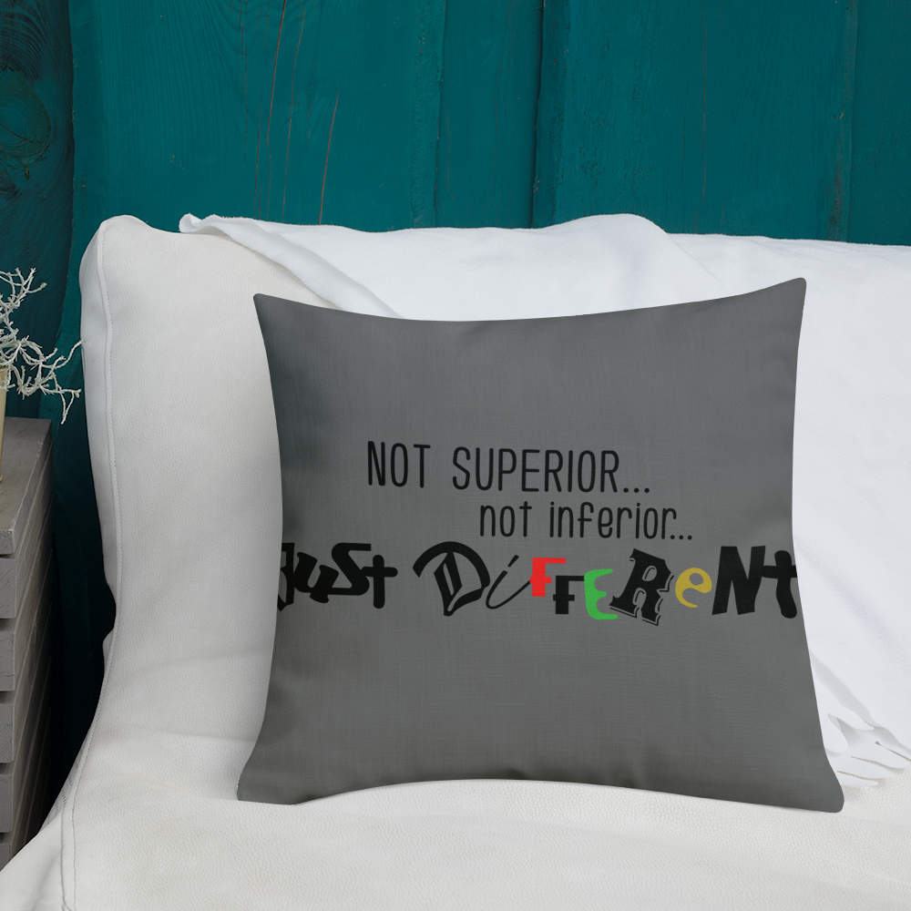Premium Pillow with "Just Different" Design