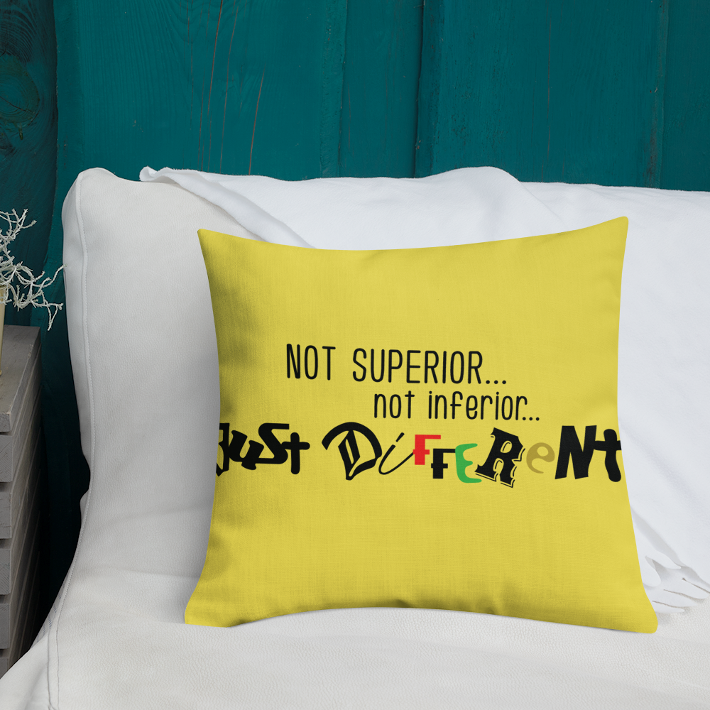 Premium Pillow with "Just Different" Design
