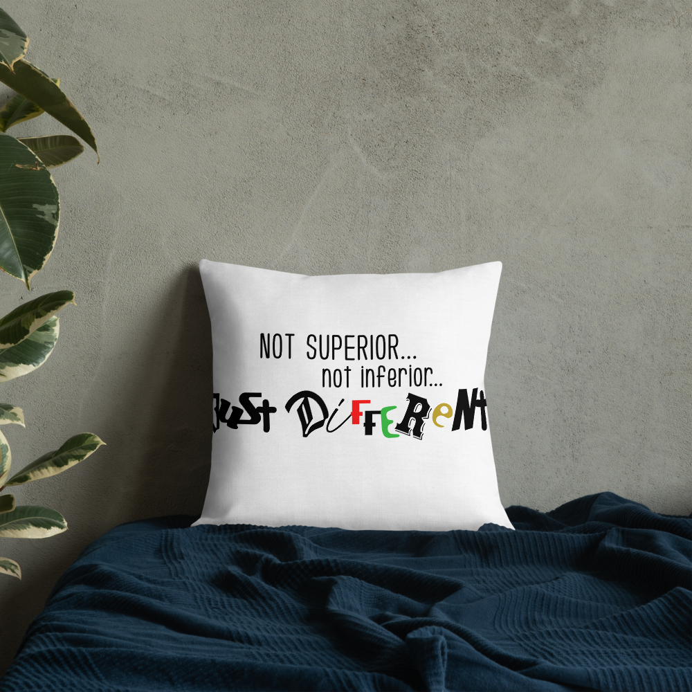 Premium Pillow with "Just Different" Design