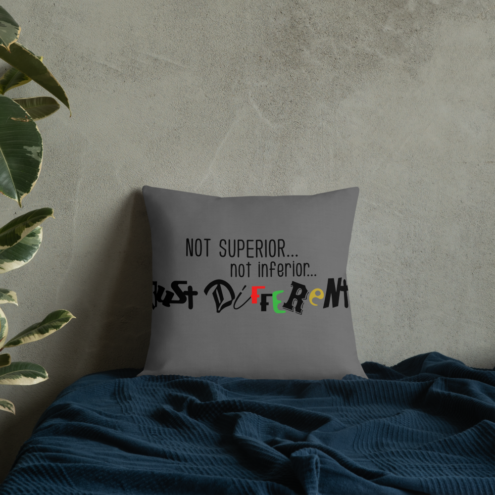 Premium Pillow with "Just Different" Design