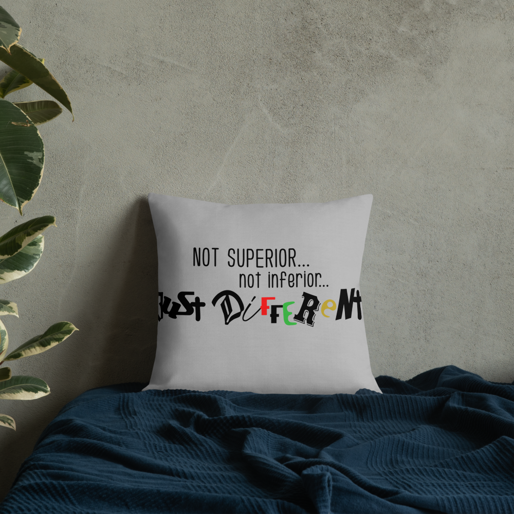 Premium Pillow with "Just Different" Design