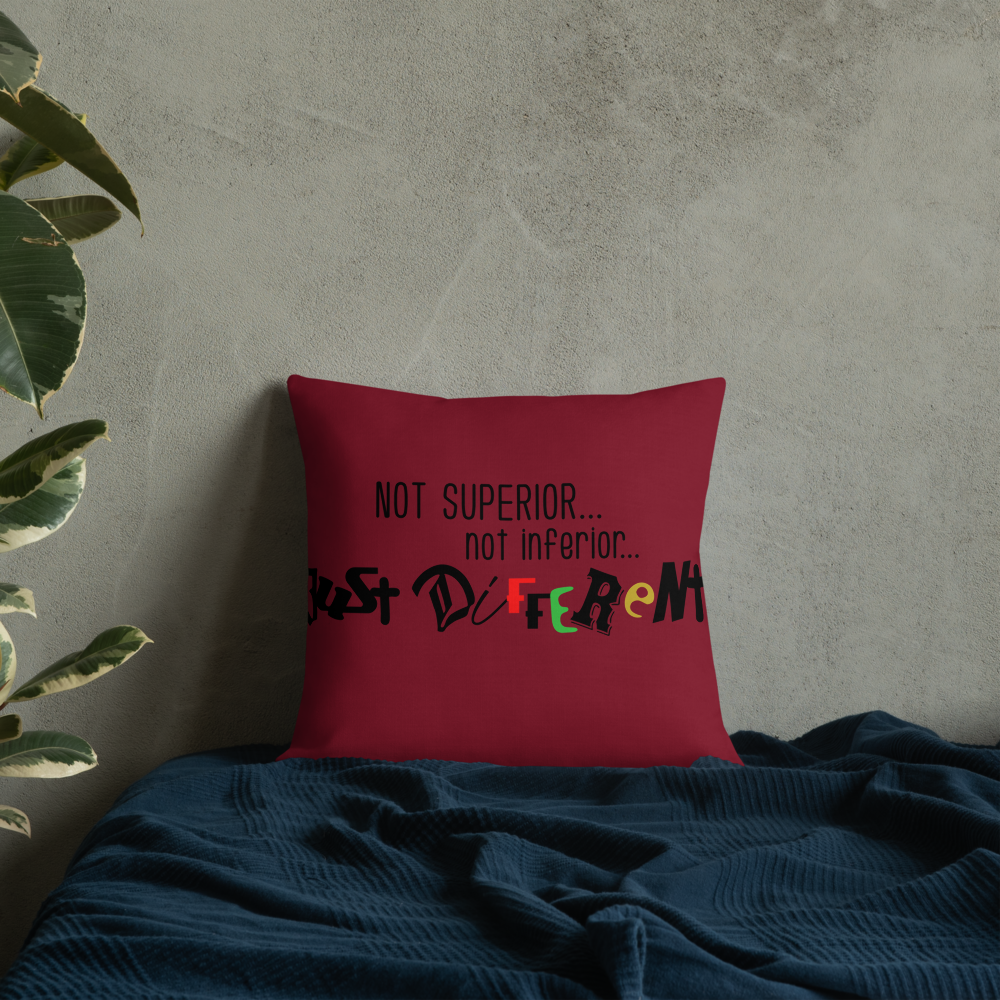 Premium Pillow with "Just Different" Design