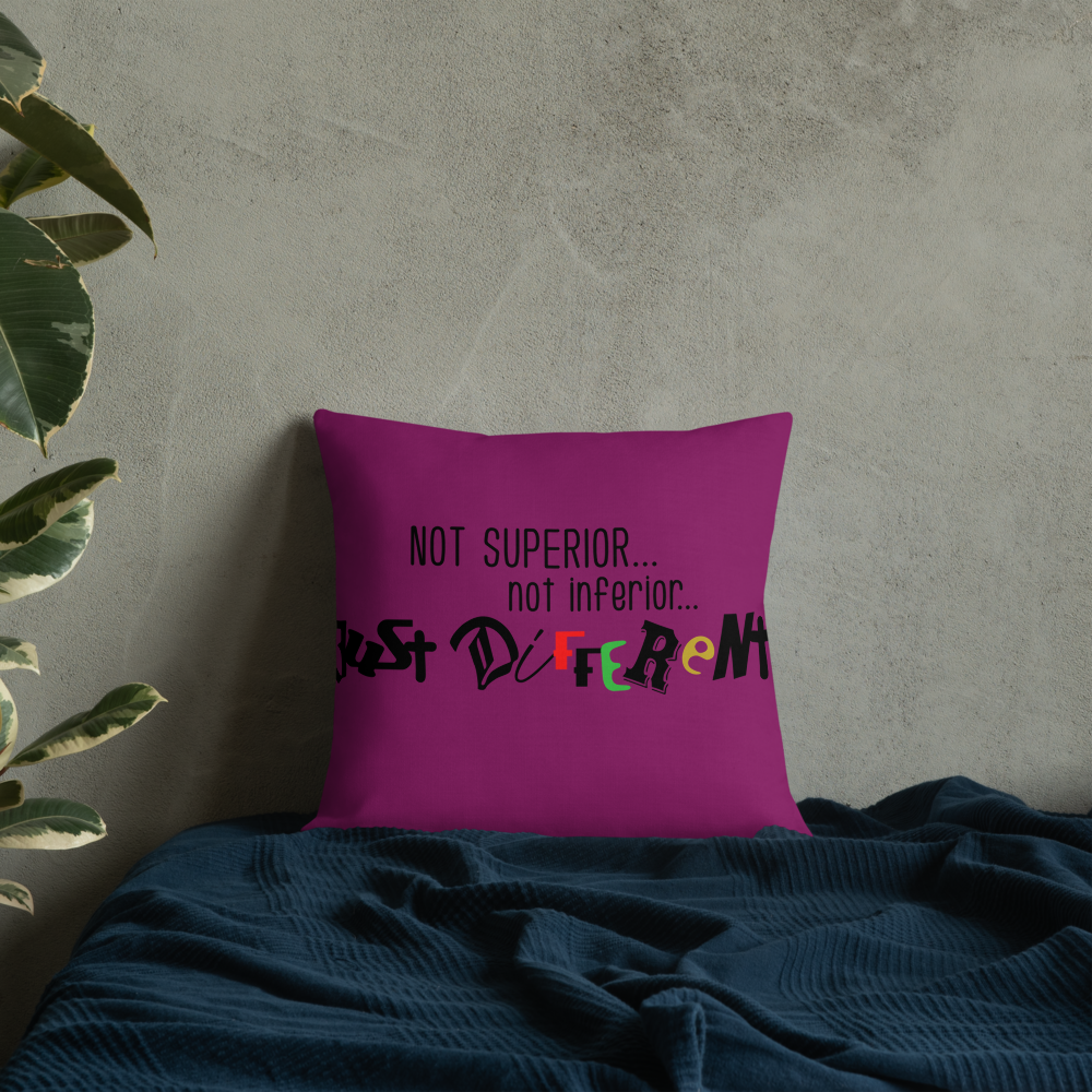 Premium Pillow with "Just Different" Design