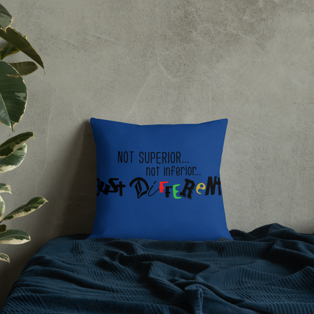 Premium Pillow with "Just Different" Design