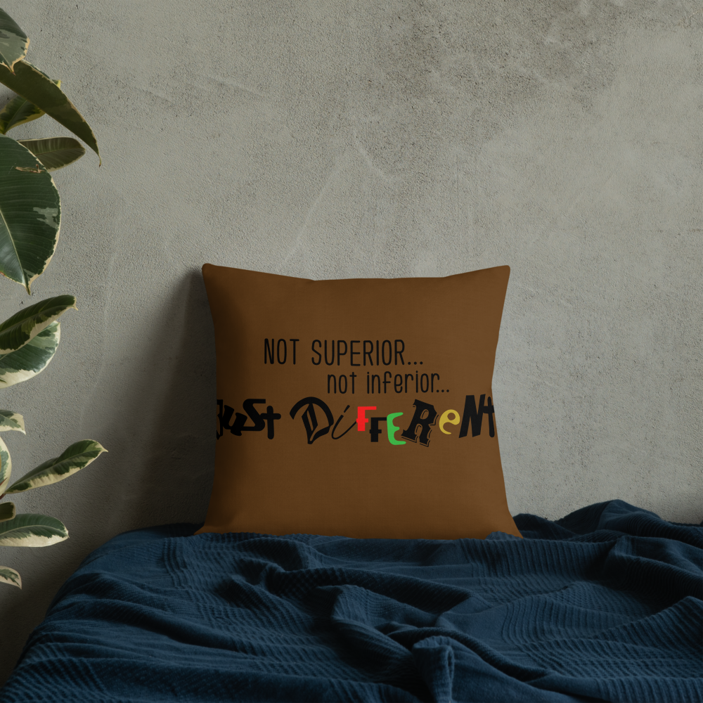 Premium Pillow with "Just Different" Design