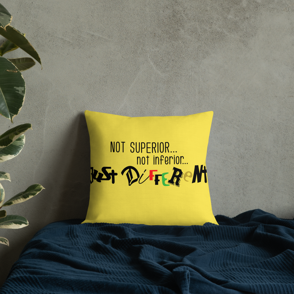 Premium Pillow with "Just Different" Design