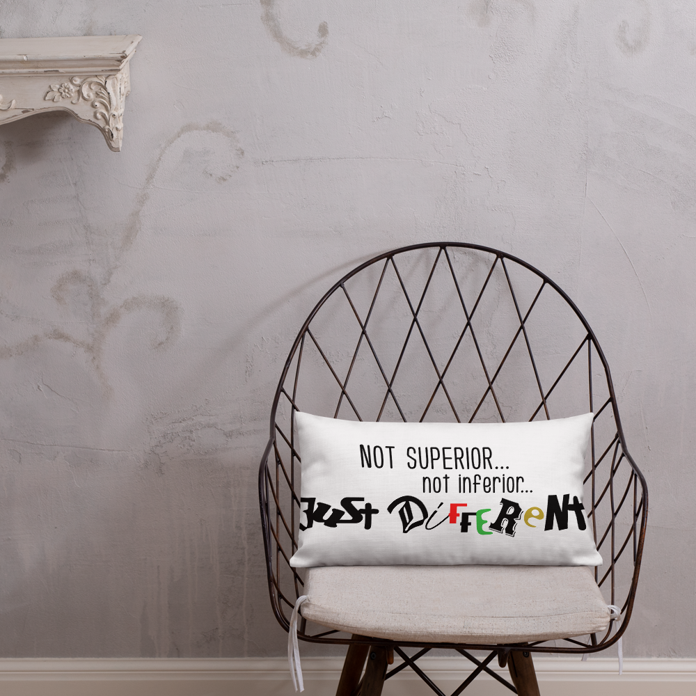 Premium Pillow with "Just Different" Design