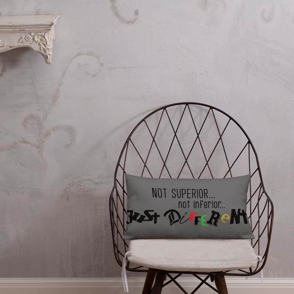 Premium Pillow with "Just Different" Design
