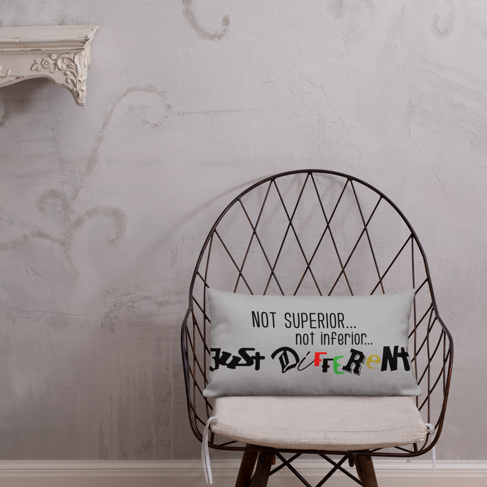 Premium Pillow with "Just Different" Design