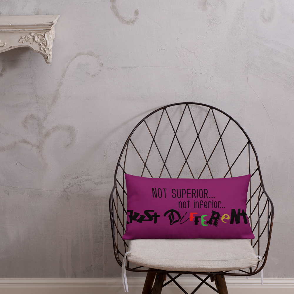Premium Pillow with "Just Different" Design