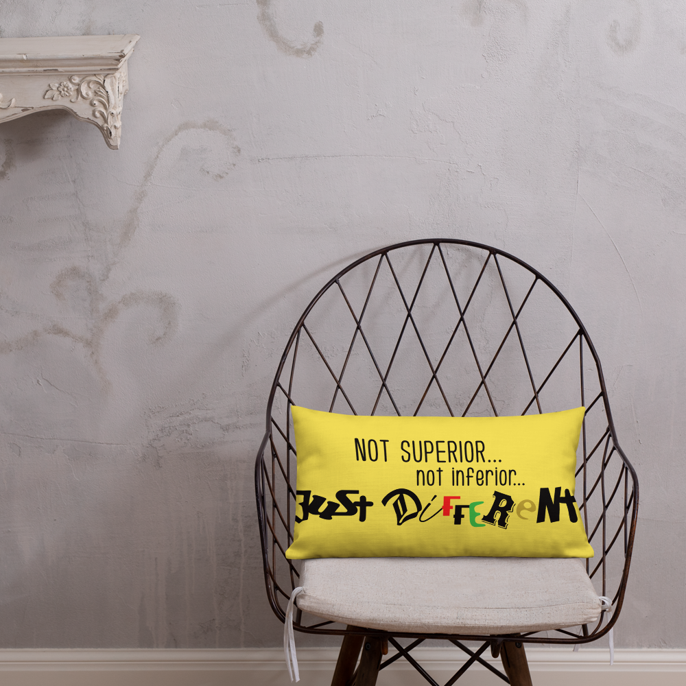 Premium Pillow with "Just Different" Design