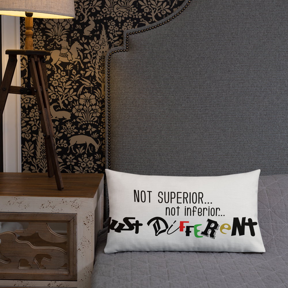 Premium Pillow with "Just Different" Design