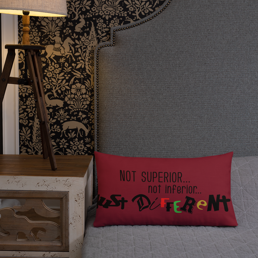 Premium Pillow with "Just Different" Design