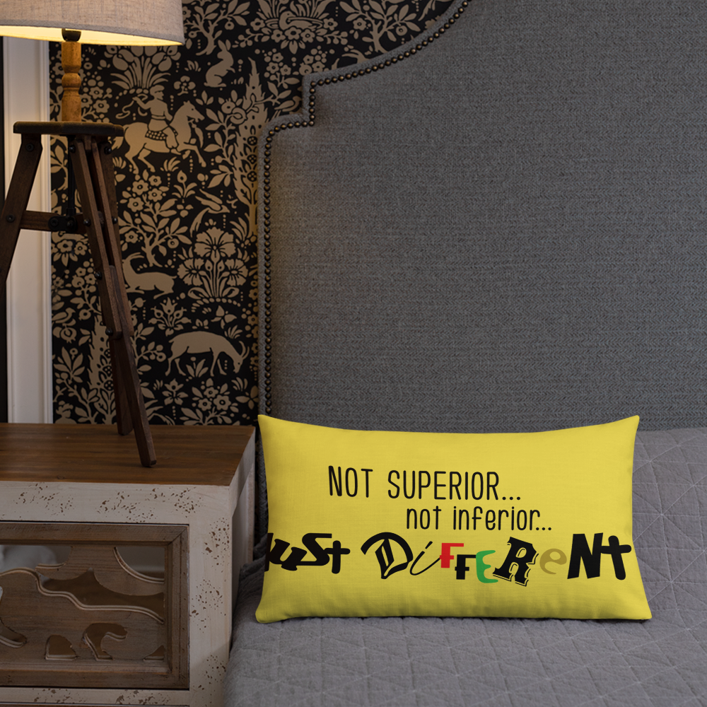 Premium Pillow with "Just Different" Design