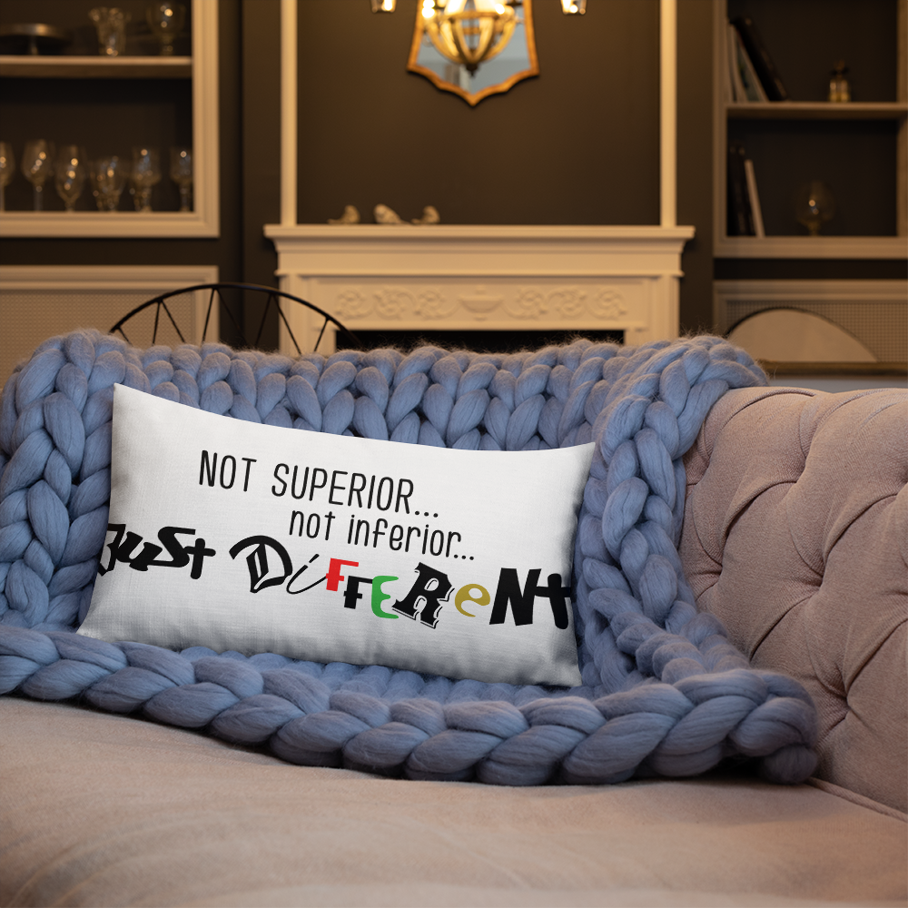 Premium Pillow with "Just Different" Design