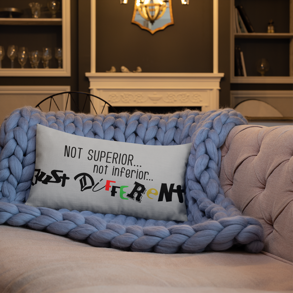 Premium Pillow with "Just Different" Design