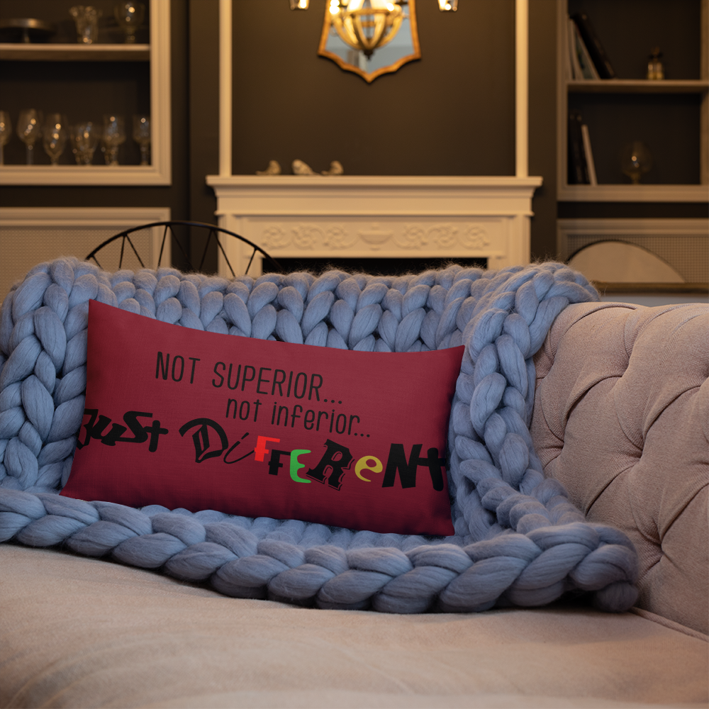 Premium Pillow with "Just Different" Design