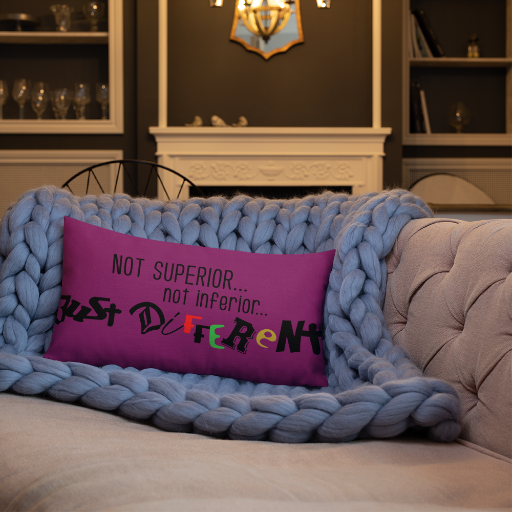 Premium Pillow with "Just Different" Design