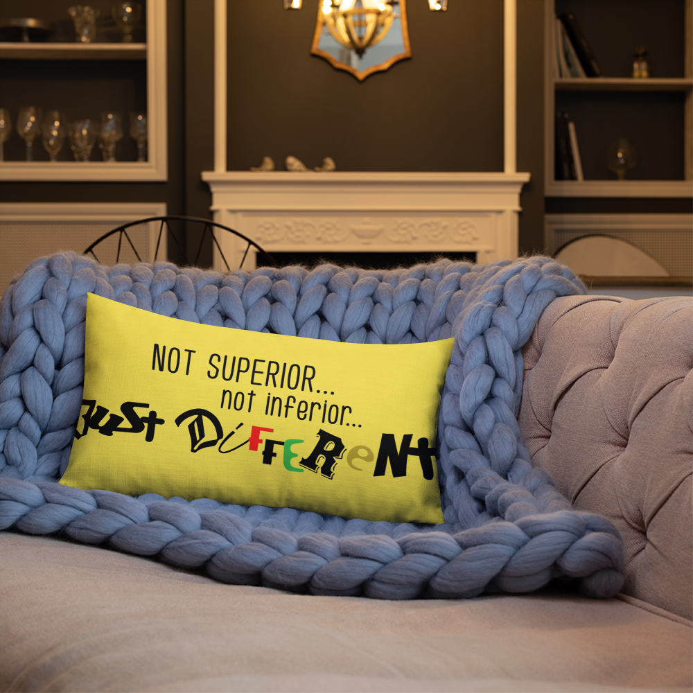 Premium Pillow with "Just Different" Design