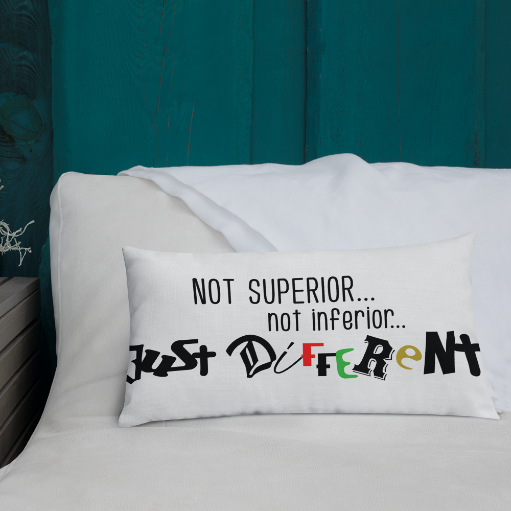 Premium Pillow with "Just Different" Design