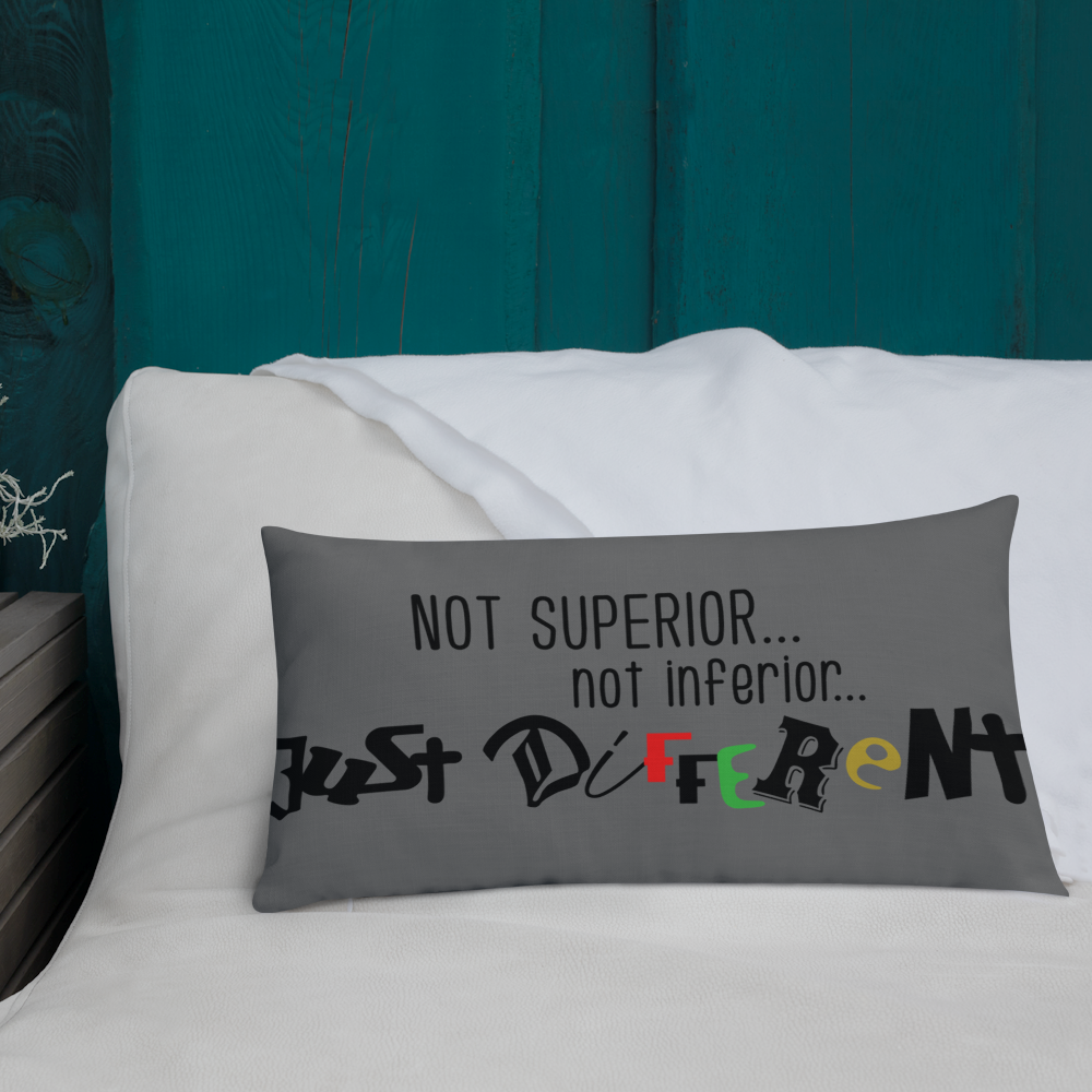 Premium Pillow with "Just Different" Design