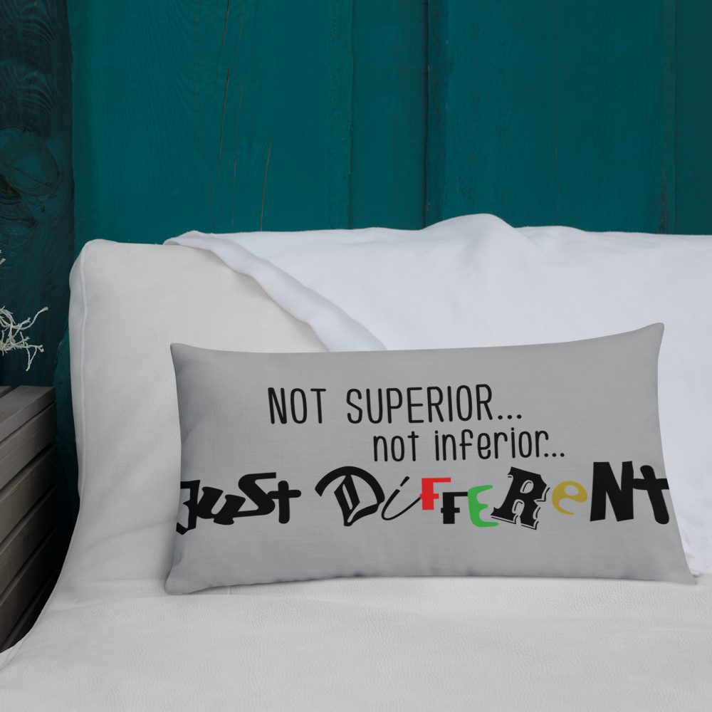 Premium Pillow with "Just Different" Design